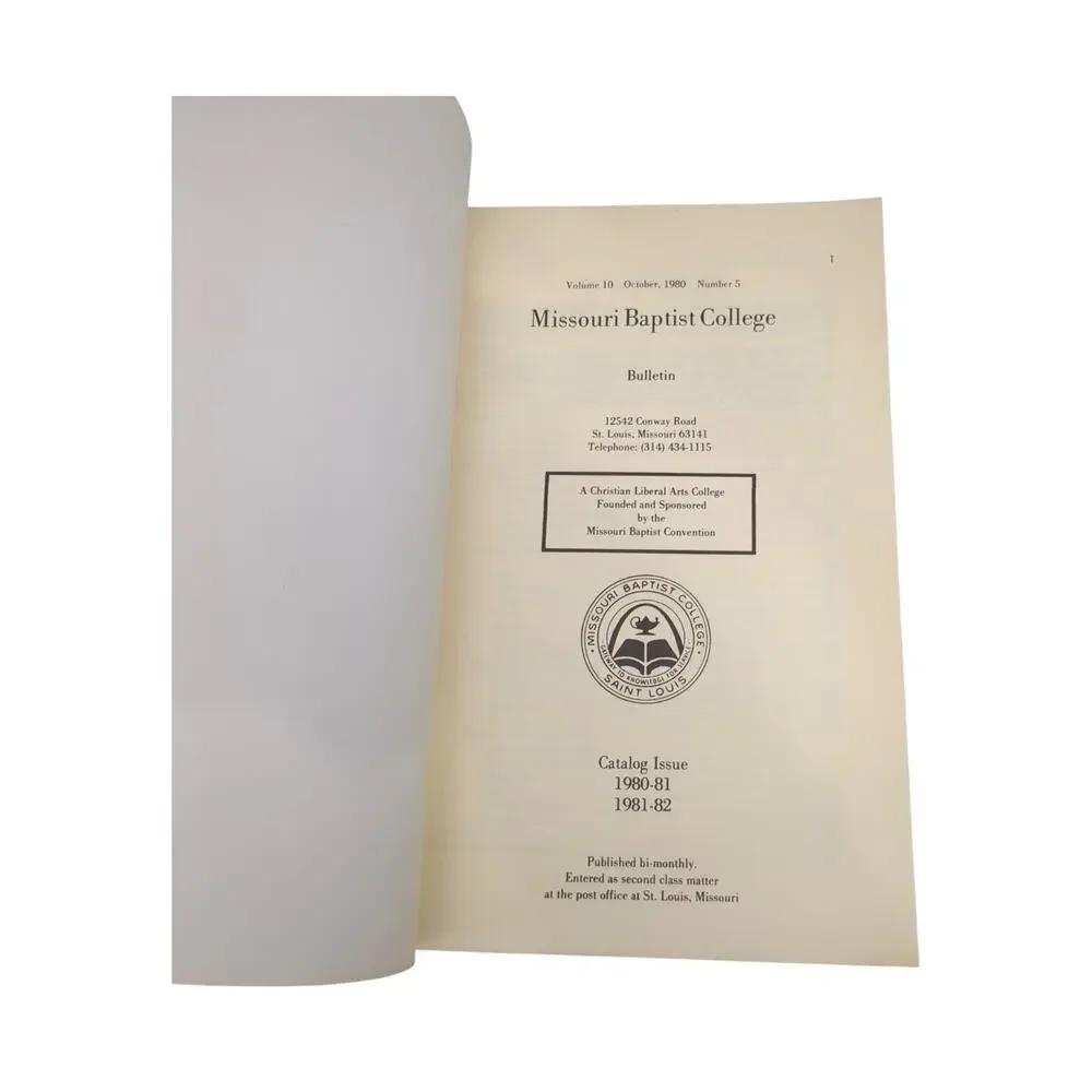 MISSOURI BAPTIST COLLEGE St Louis MO Bulletin 1980-81 - 1981-82 Photos Courses